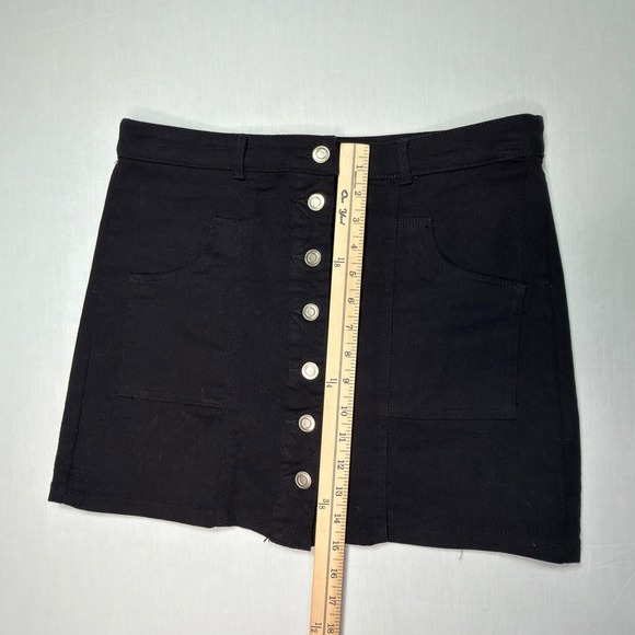 Altard State Women's Black Denim Skirt Front Button Pockets Mini Casual Medium - Picture 6 of 7